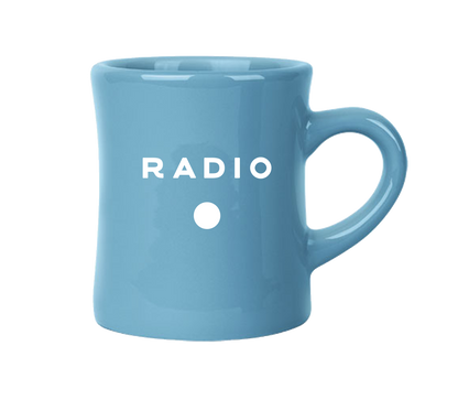 Blue Radio Diner Coffee Mug from Radio Roasters Coffee